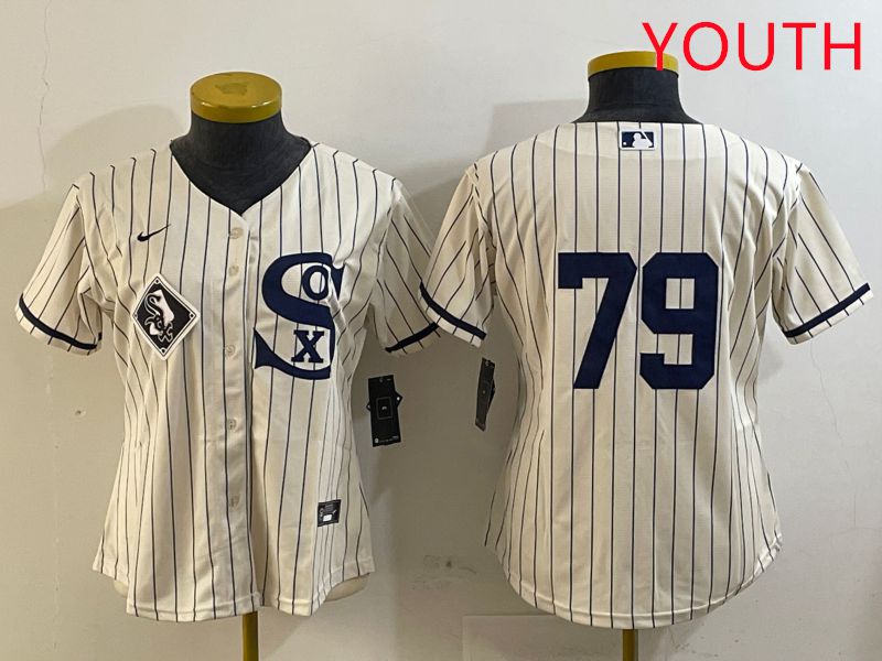 Youth Chicago White Sox 79 No Name Cream Stripe Dream Edition Game 2025 Nike MLB Jersey style 3
